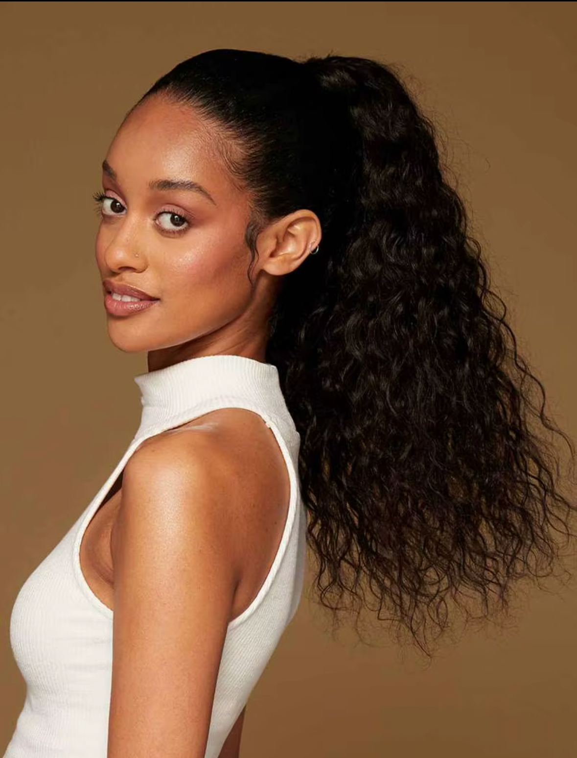 Jet Black Curly Moana Ponytail