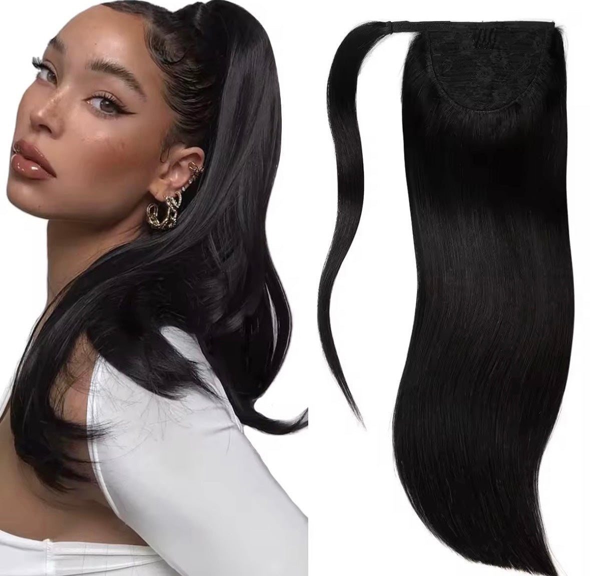 Jet Black Ponytail