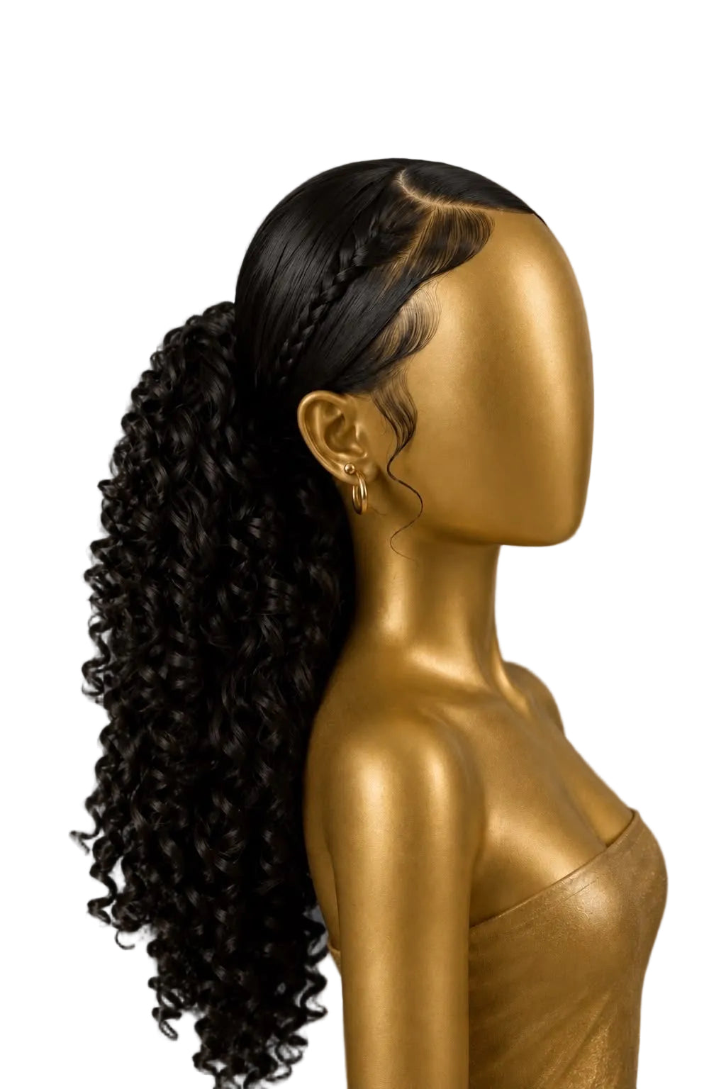 Jet Black Curly Moana Ponytail