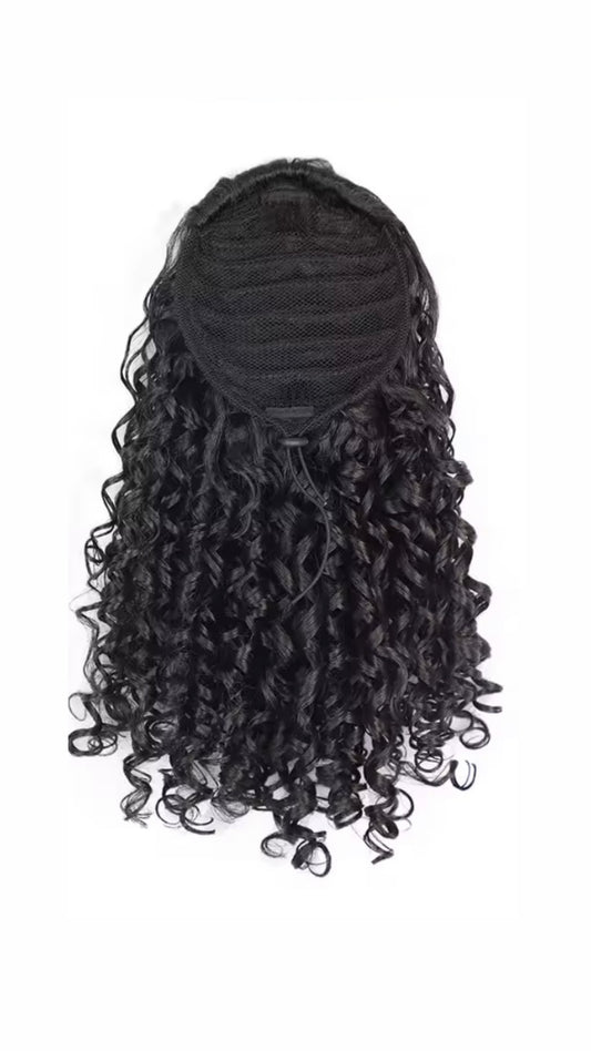 Jet Black Curly Moana Ponytail