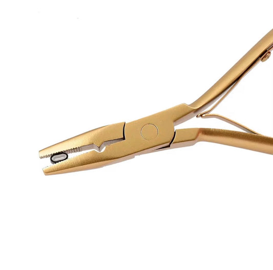 Hair Extension Pliers for Microrings & Keratin – Gold