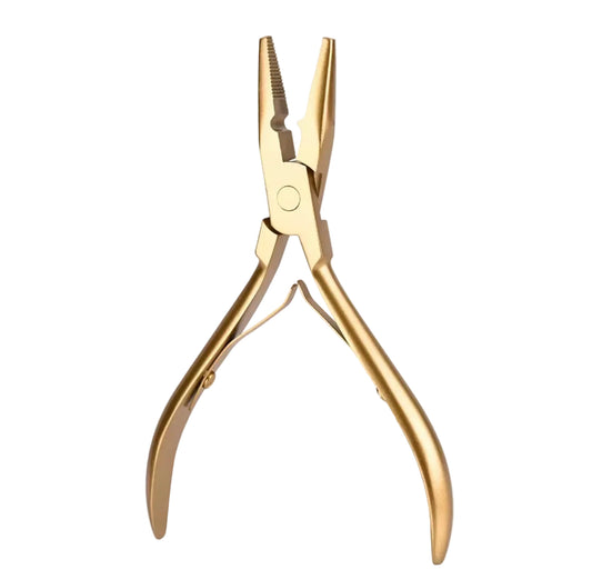 Hair Extension Pliers for Microrings & Keratin – Gold